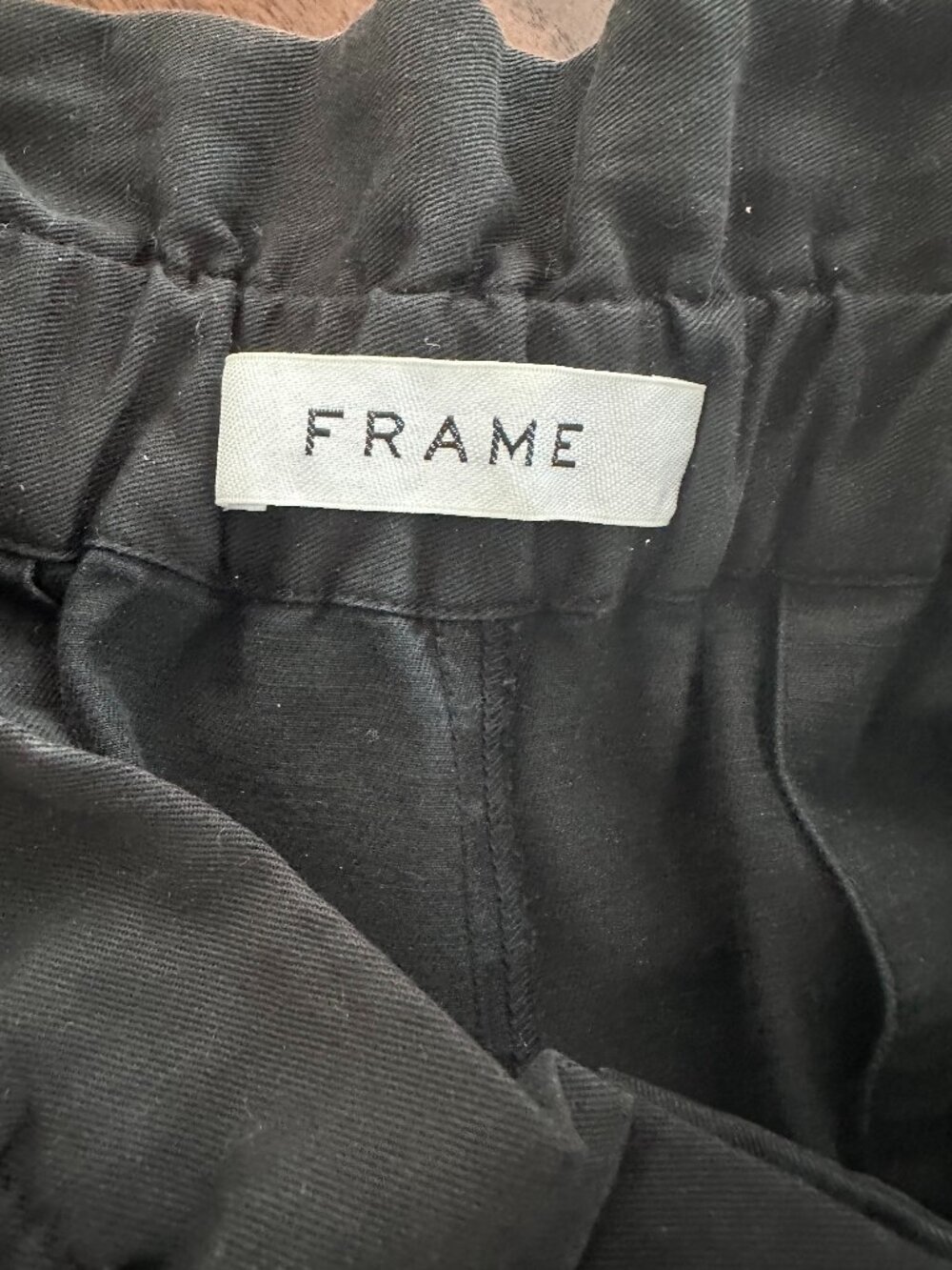 Frame Black Paperbag Shorts – Size M  Stylish Frame black shorts in Size Medium.